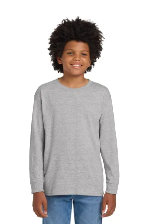 Gildan Youth Long Sleeve Crewneck T-Shirt - Sport Grey  Affordable Clothing Gildan