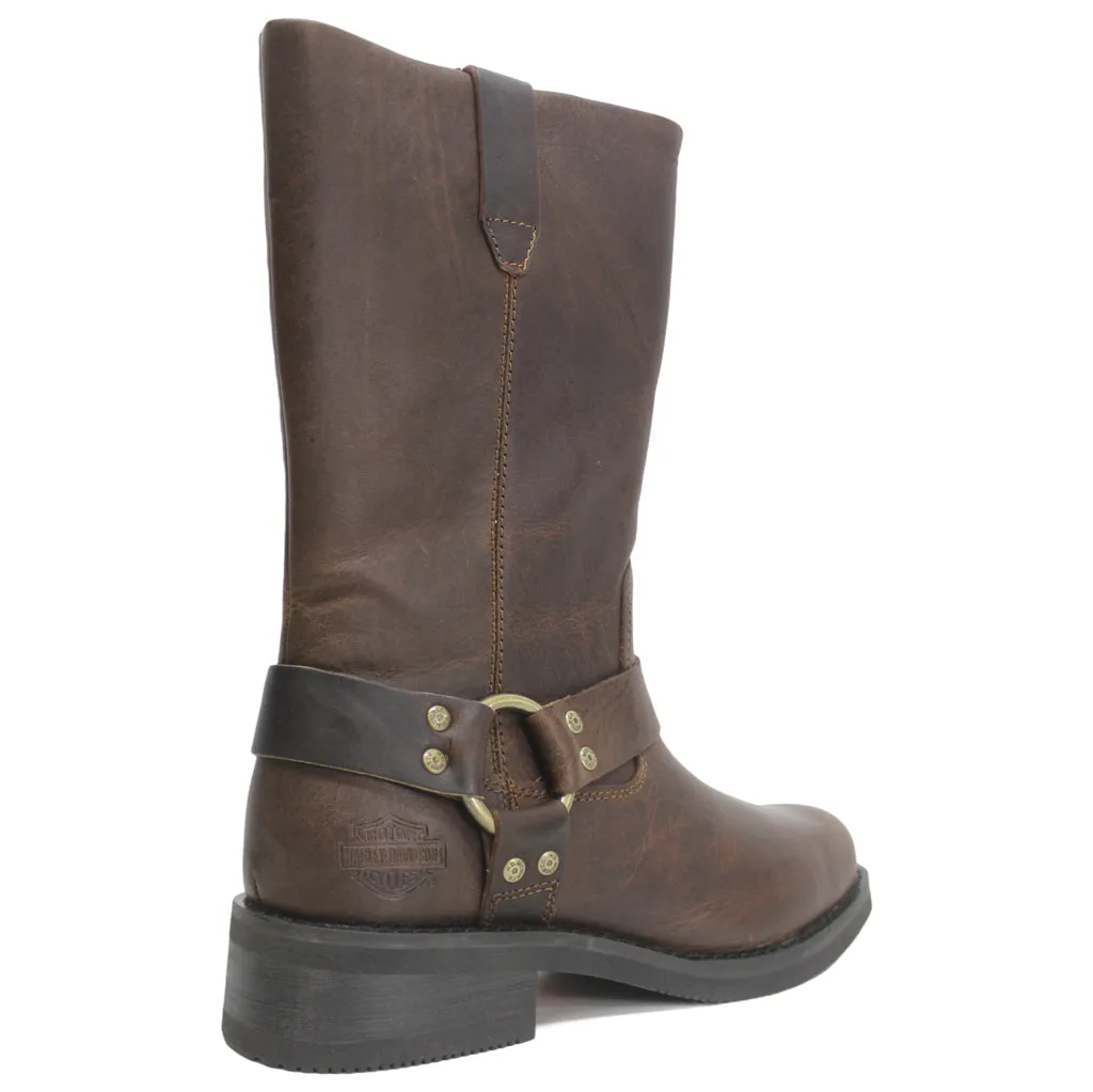 Bottes motard en cuir Harley Davidson Korsen pour homme, hauteur 11 pouces