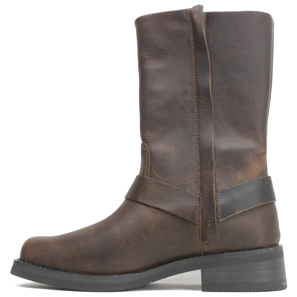 Bottes motard en cuir Harley Davidson Korsen pour homme, hauteur 11 pouces