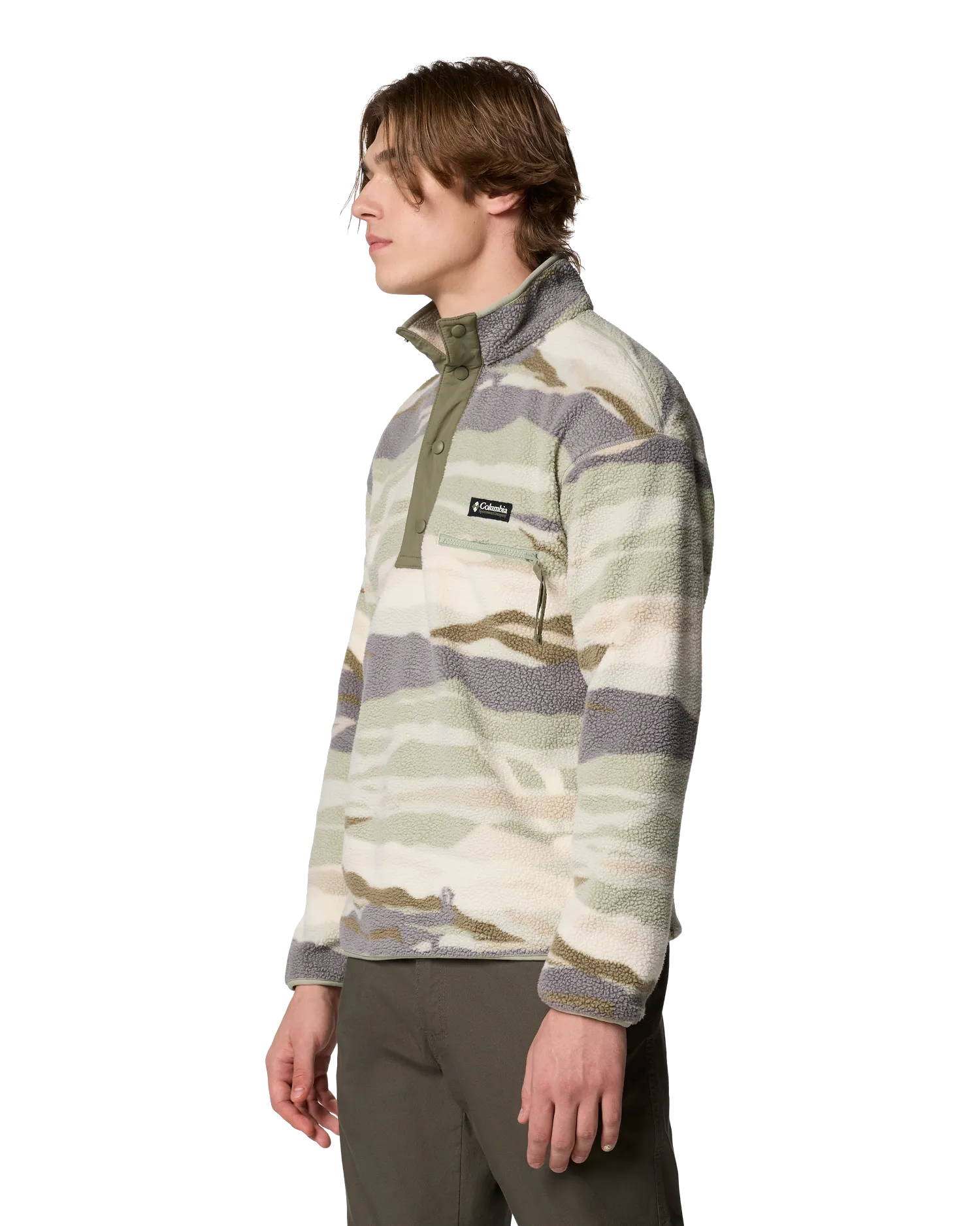 Veste en polaire Helvetia II à demi-boutonnage imprimé en Safari Rouge Valley