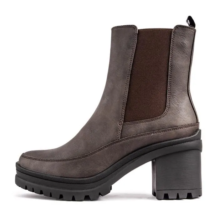 Bottes Chelsea en simili-cuir vegan pour femmes Hibiscus | Marron