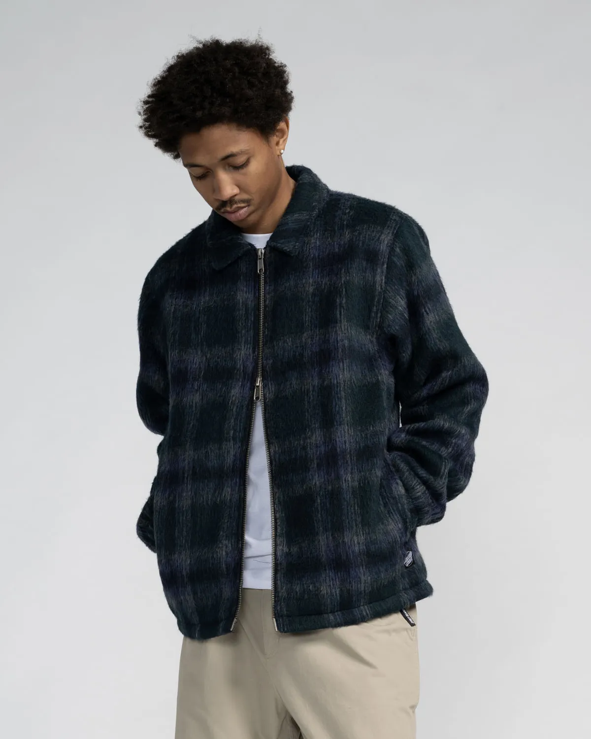 Veste Hideout à carreaux marine, bleu et gris