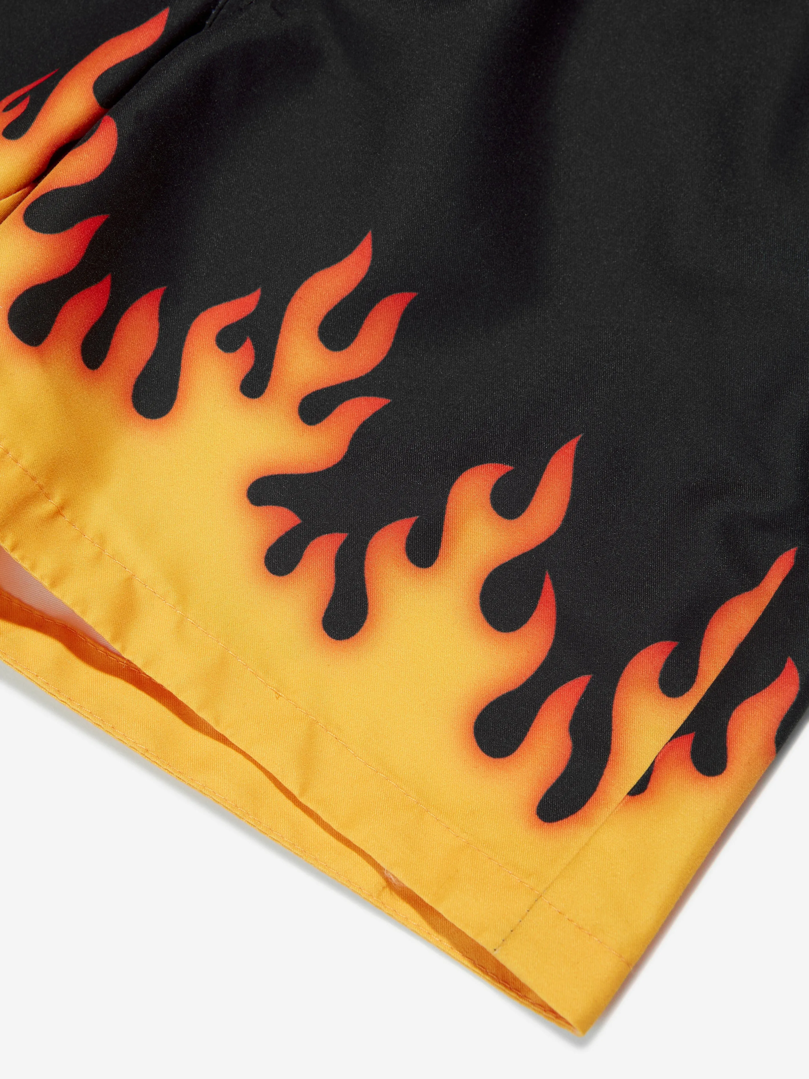 Hugo Boys Shorts de Natation à Imprimé Flammes en Noir