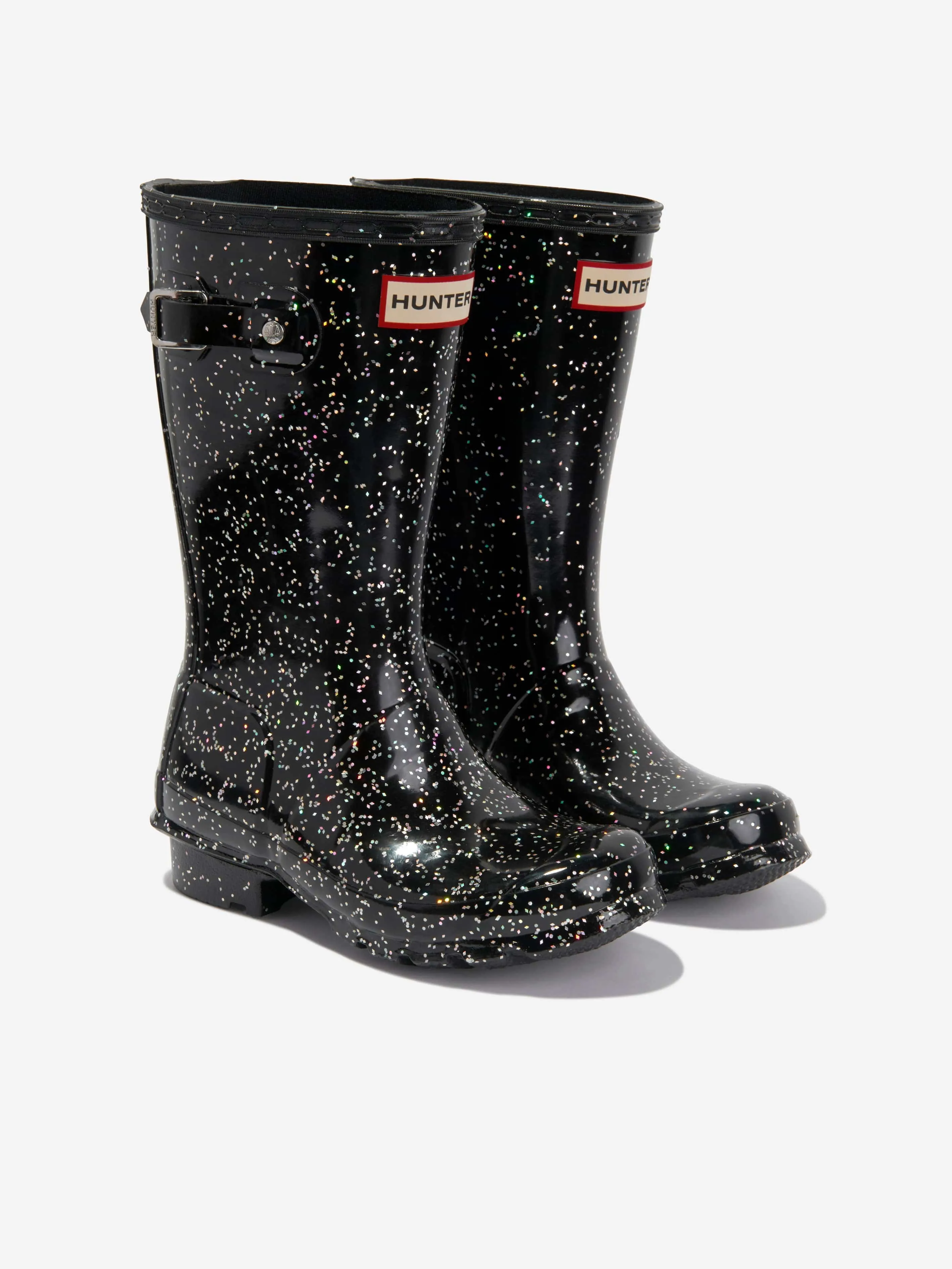 Bottes en Caoutchouc Géantes Pailletées Originales Hunter Kids en Noir