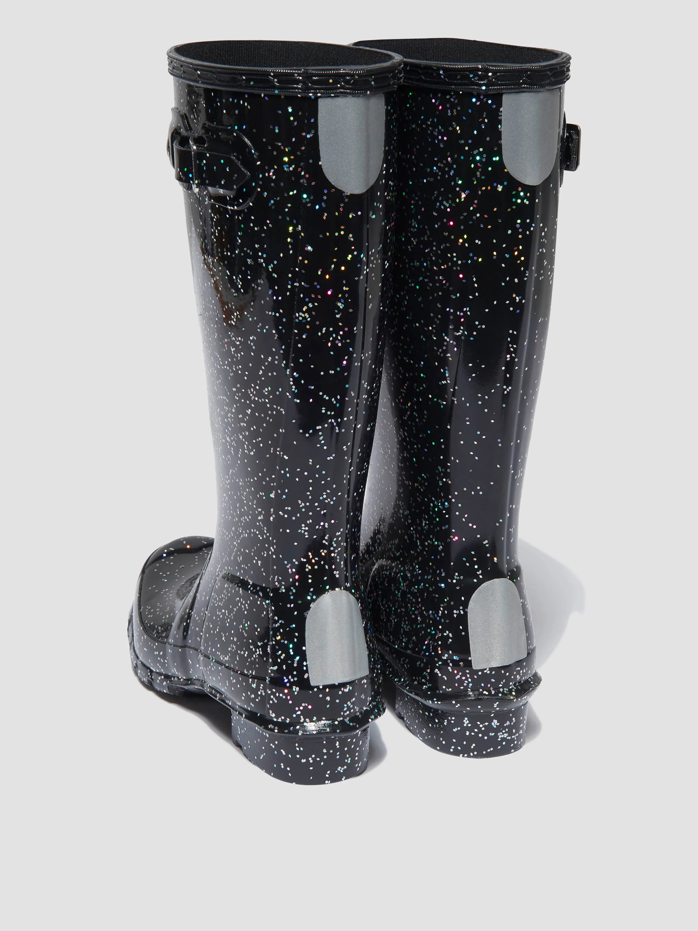 Bottes en Caoutchouc Géantes Pailletées Originales Hunter Kids en Noir