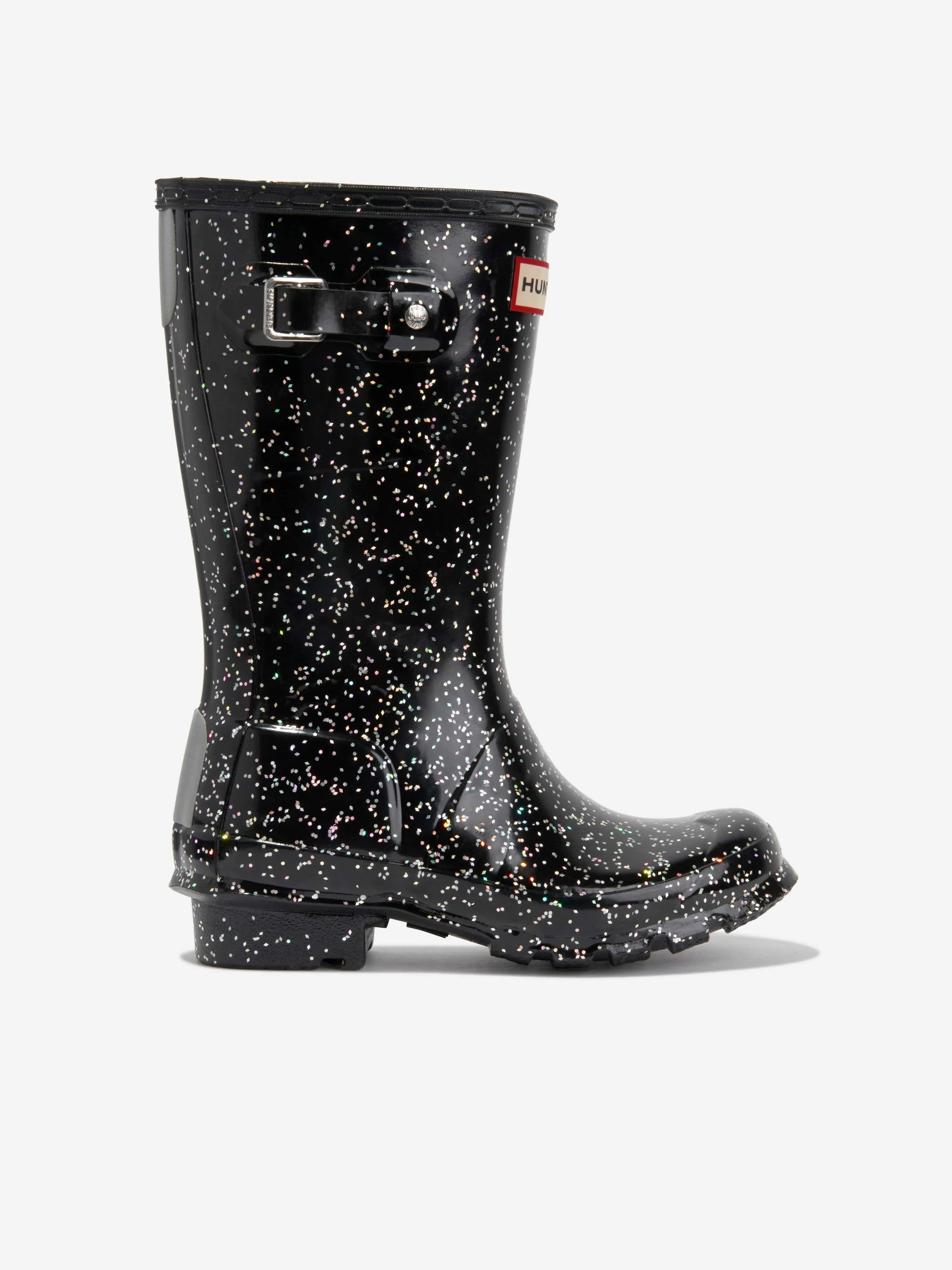 Bottes en Caoutchouc Géantes Pailletées Originales Hunter Kids en Noir