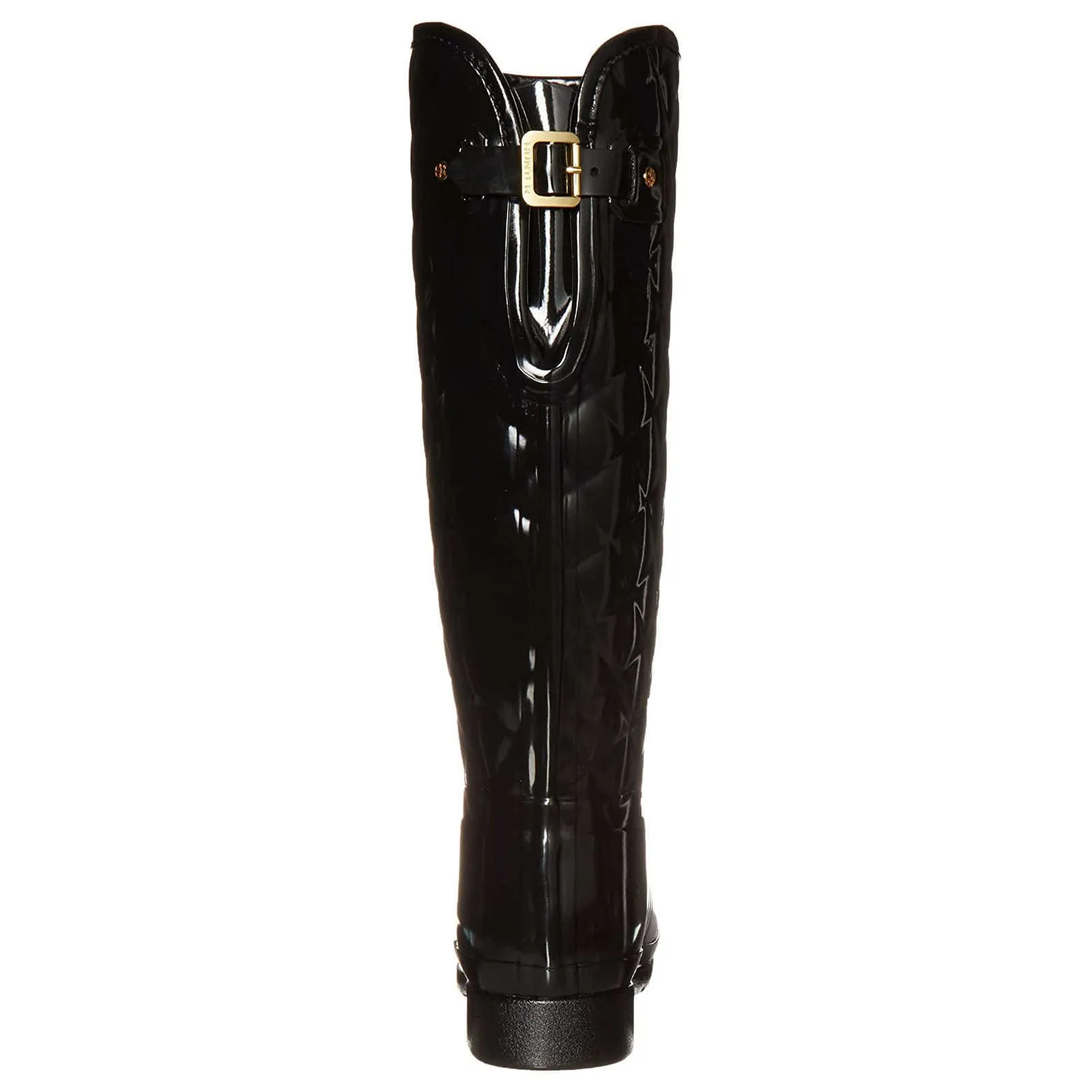 Bottes en caoutchouc brillant raffiné Hunter pour femmes, modèle Wellington haut
