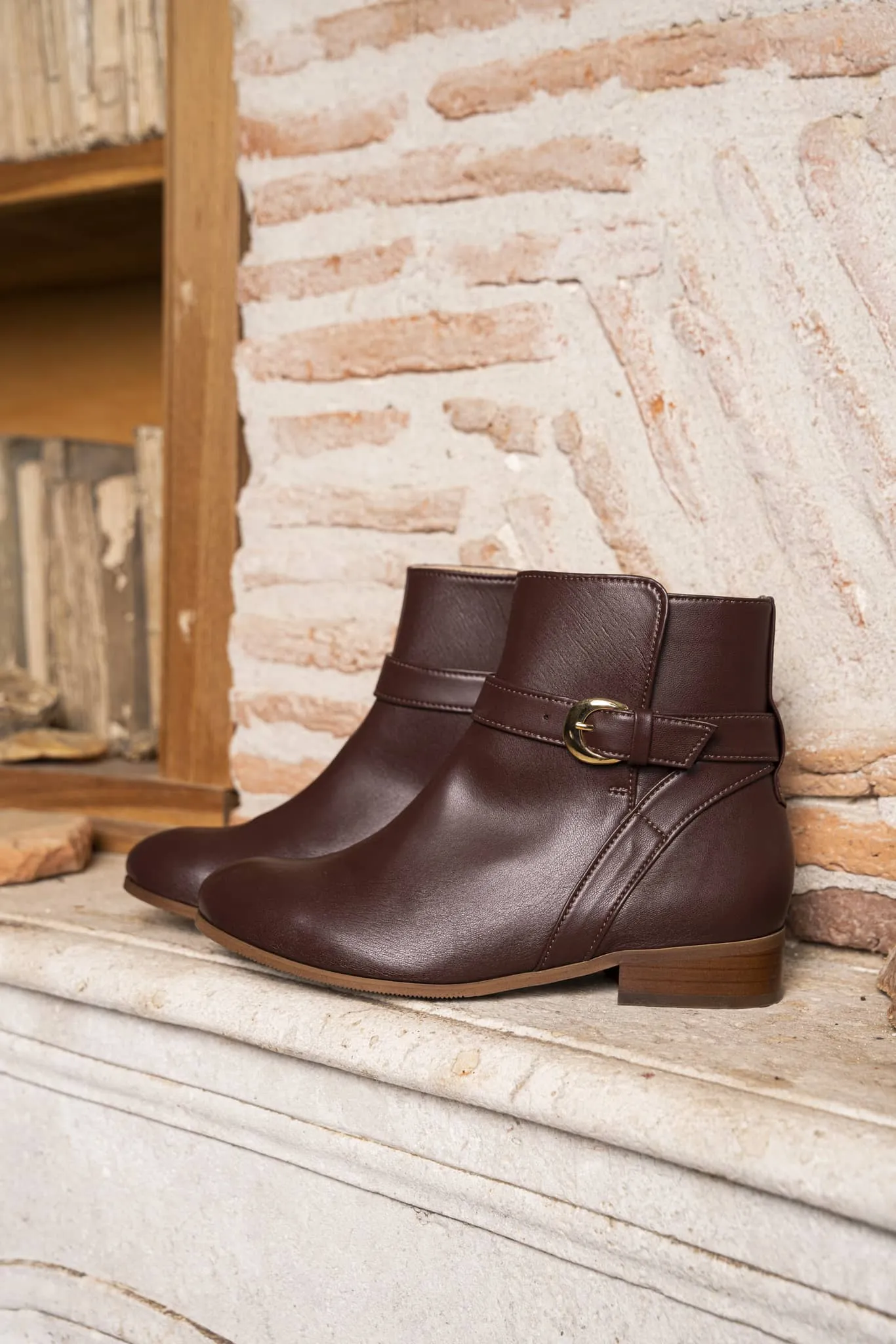 Bottes en similicuir vegan Illusion | Chocolat
