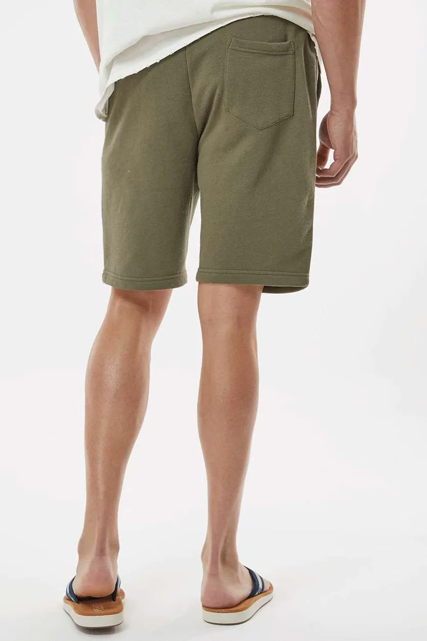 Independent Trading Company Shorts en Polaire pour Hommes avec Poches - Vert Armée