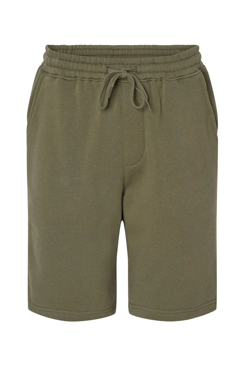 Independent Trading Company Shorts en Polaire pour Hommes avec Poches - Vert Armée