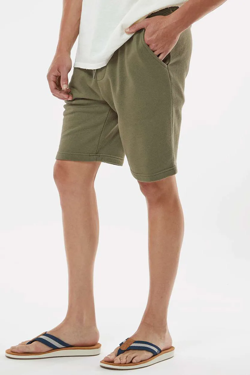 Independent Trading Company Shorts en Polaire pour Hommes avec Poches - Vert Armée