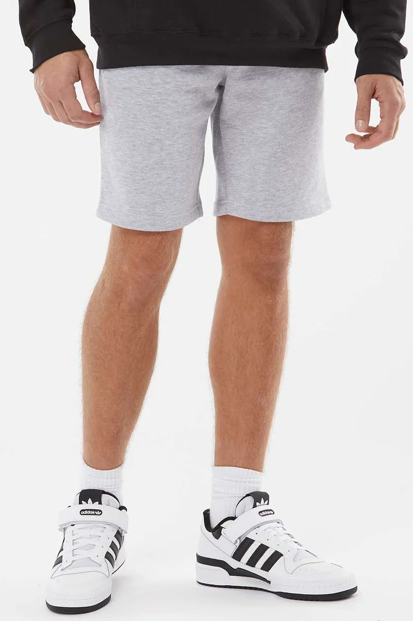 Independent Trading Company Shorts en Polaire pour Homme avec Poches - Gris Chiné
