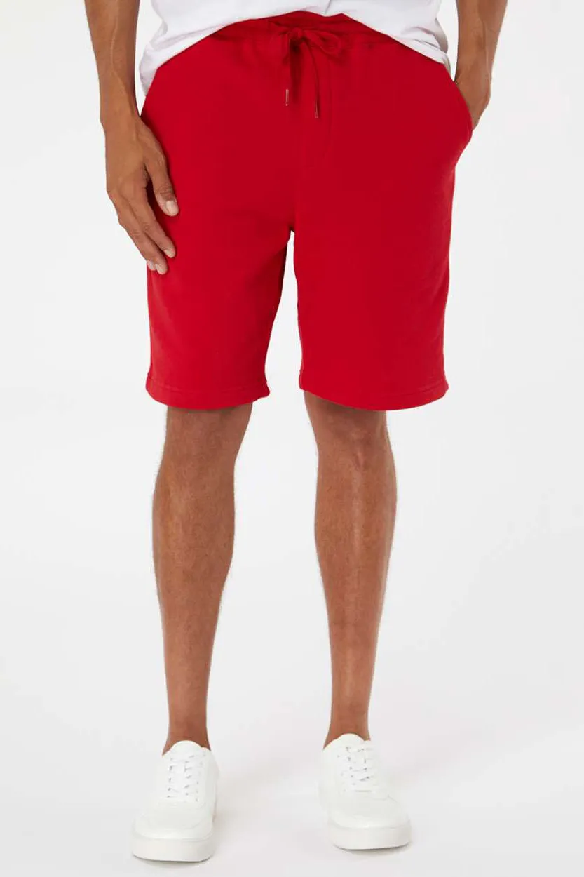 Independent Trading Company Shorts en polaire pour hommes avec poches - Rouge