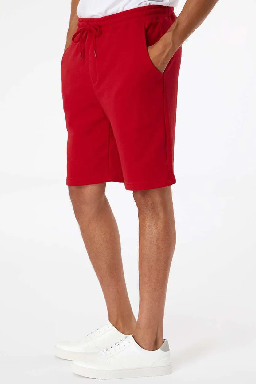 Independent Trading Company Shorts en polaire pour hommes avec poches - Rouge