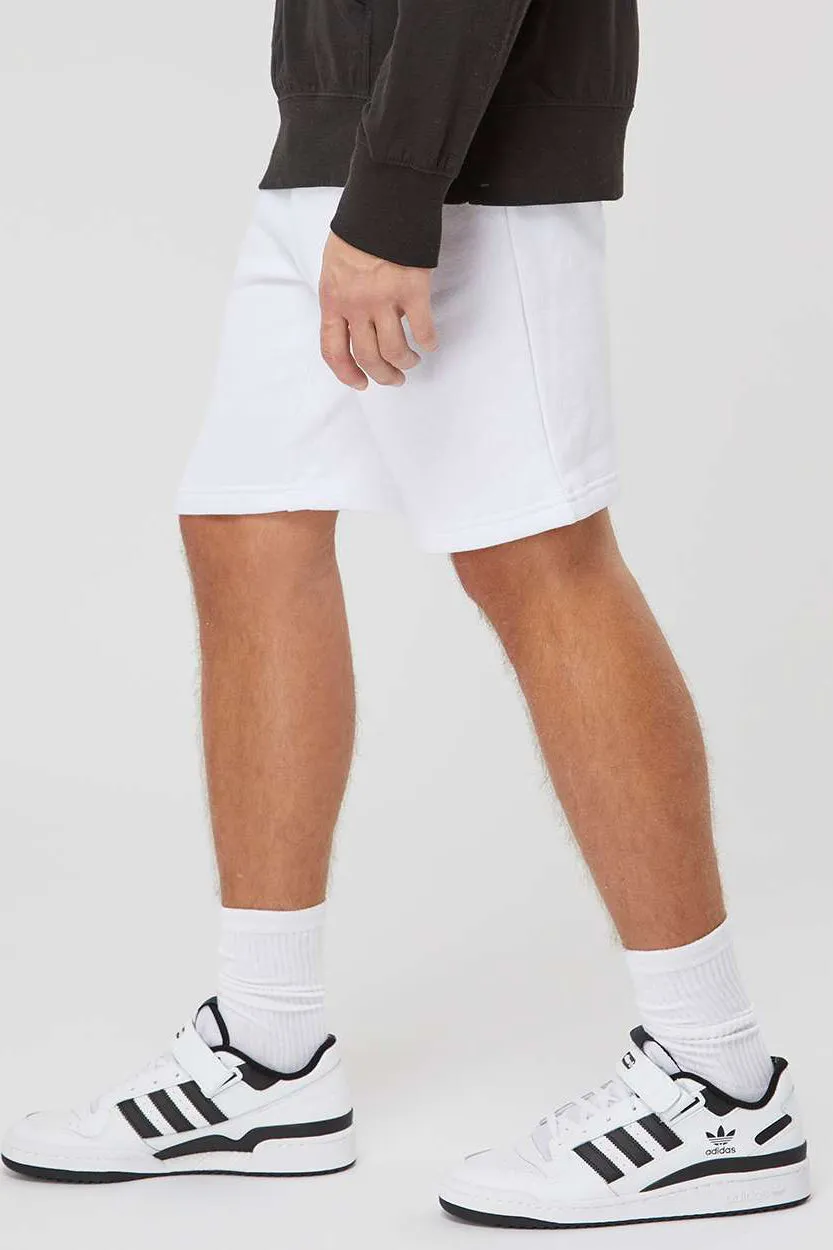 Independent Trading Company Shorts en Polaire pour Homme avec Poches - Blanc