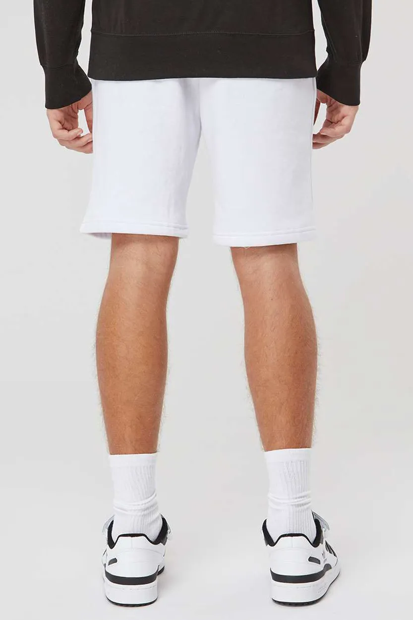 Independent Trading Company Shorts en Polaire pour Homme avec Poches - Blanc