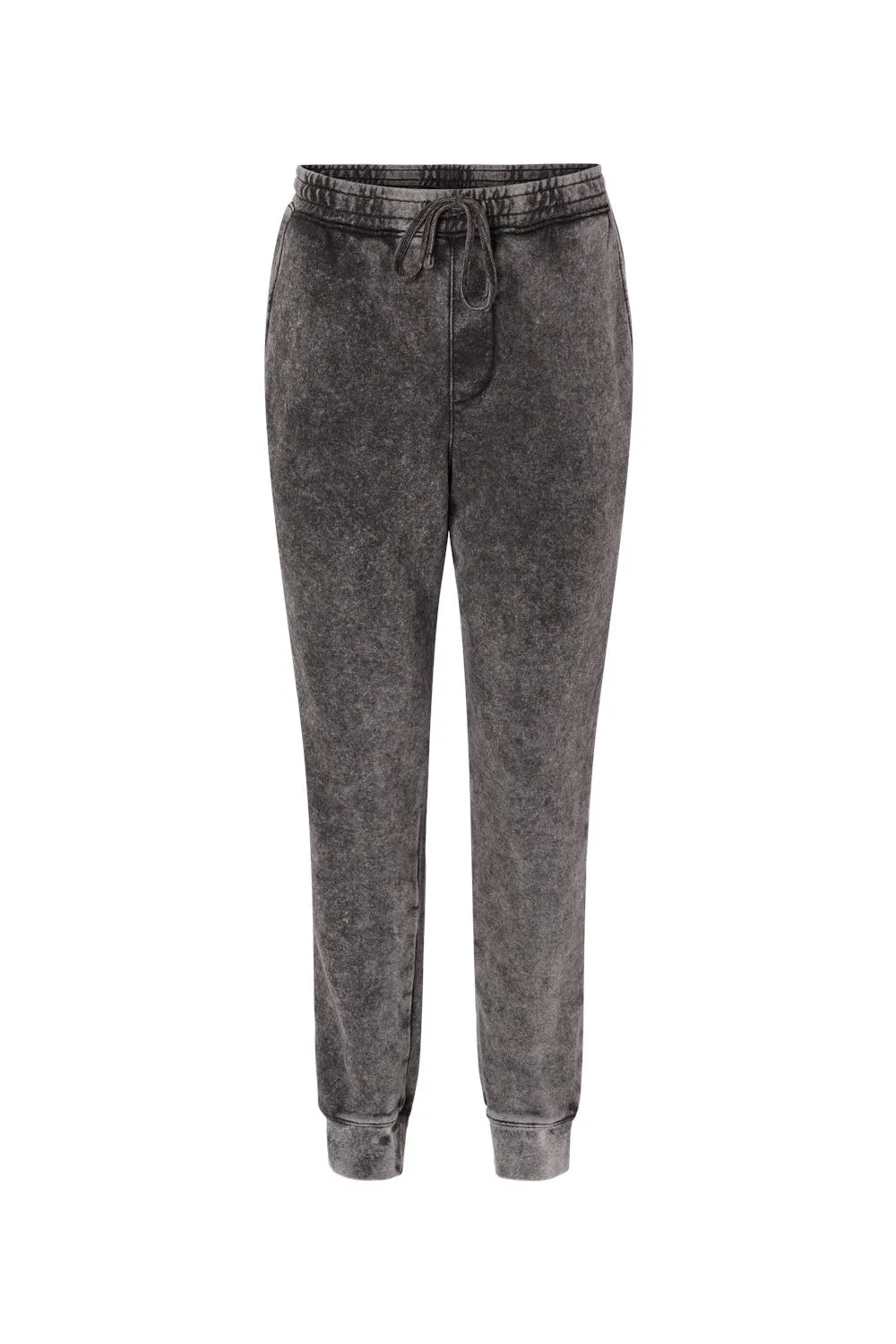 Pantalon de survêtement en polaire lavage minéral pour hommes avec poches - Noir