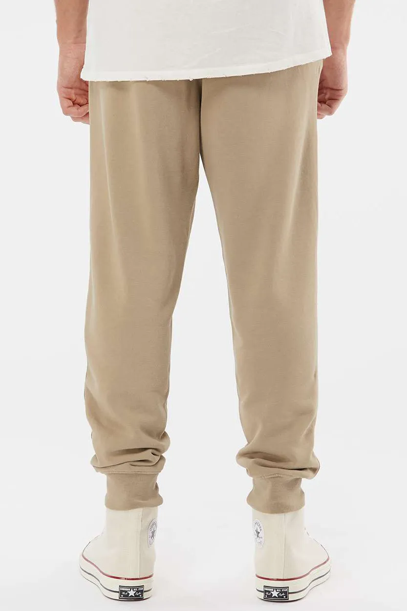 Pantalon de survêtement en polaire teint par pigment pour hommes avec poches - Marron grès