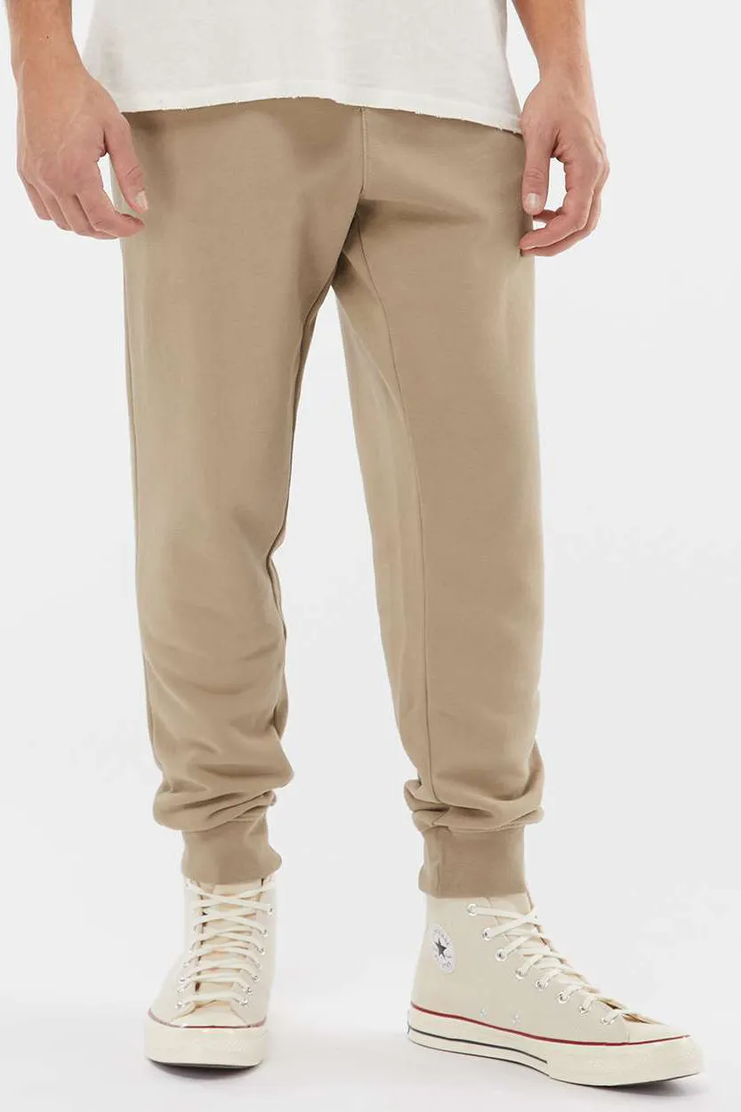 Pantalon de survêtement en polaire teint par pigment pour hommes avec poches - Marron grès