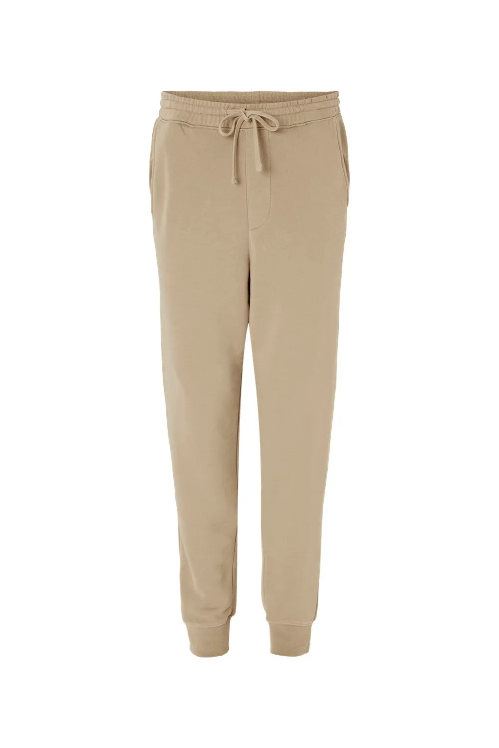 Pantalon de survêtement en polaire teint par pigment pour hommes avec poches - Marron grès