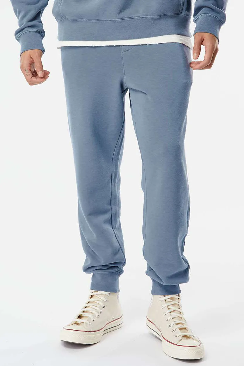 Pantalon de survêtement en polaire teint par pigmentation pour hommes avec poches - Bleu ardoise