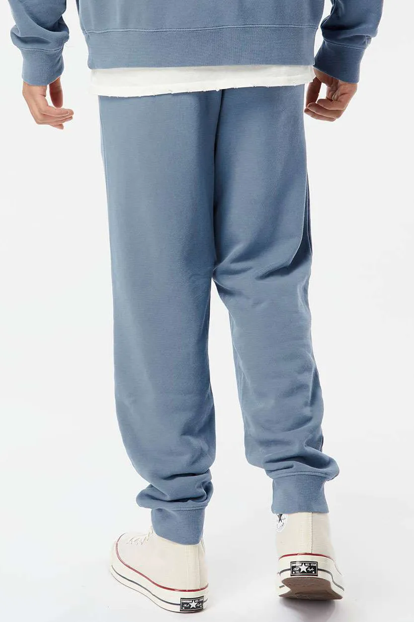 Pantalon de survêtement en polaire teint par pigmentation pour hommes avec poches - Bleu ardoise