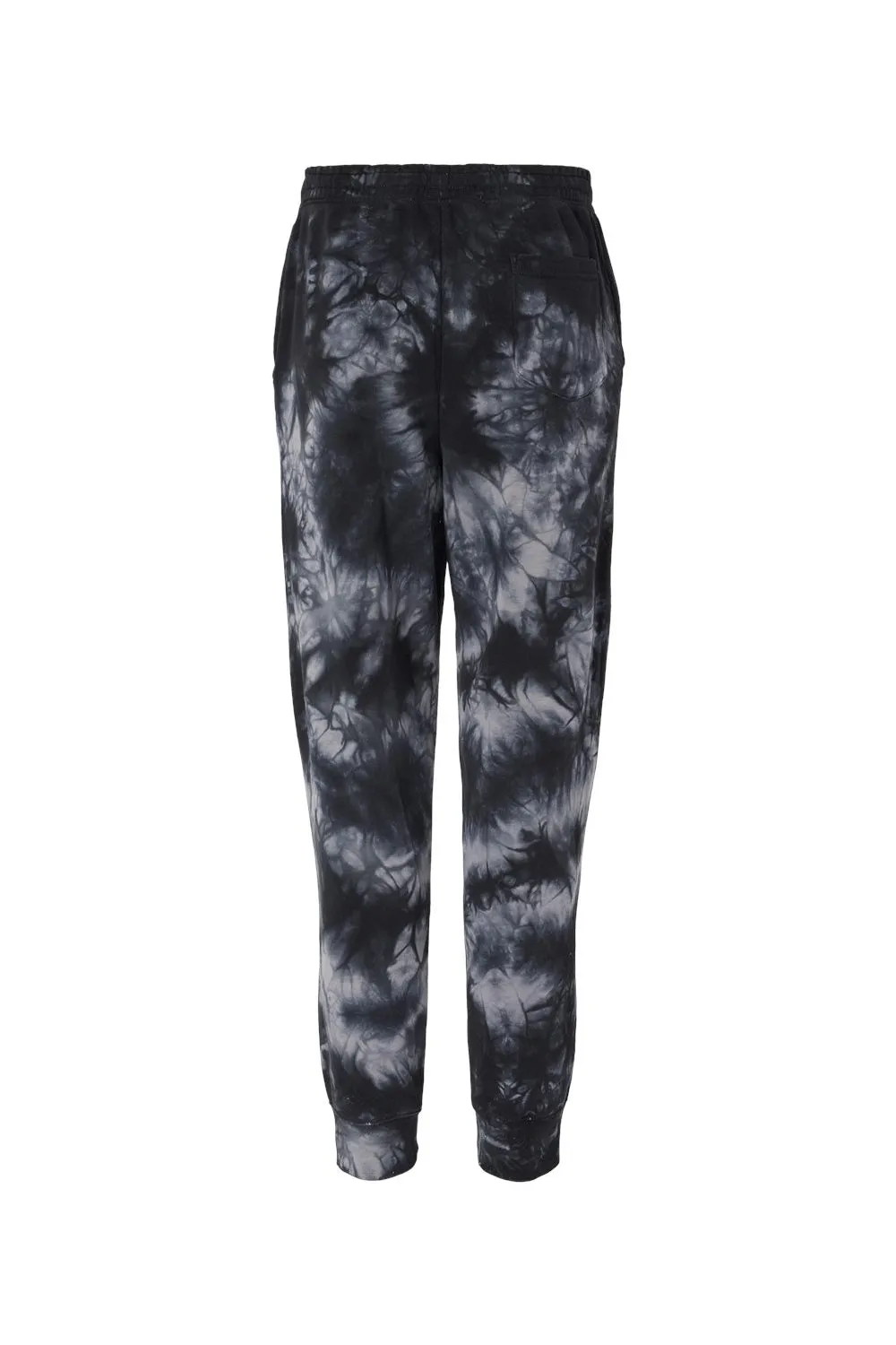 Pantalon de survêtement en polaire tie-dye pour hommes avec poches - Noir