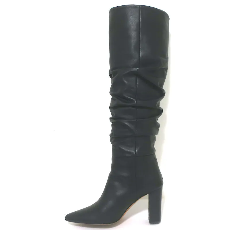 Bottes hautes en cuir ruché IRO noires taille 37