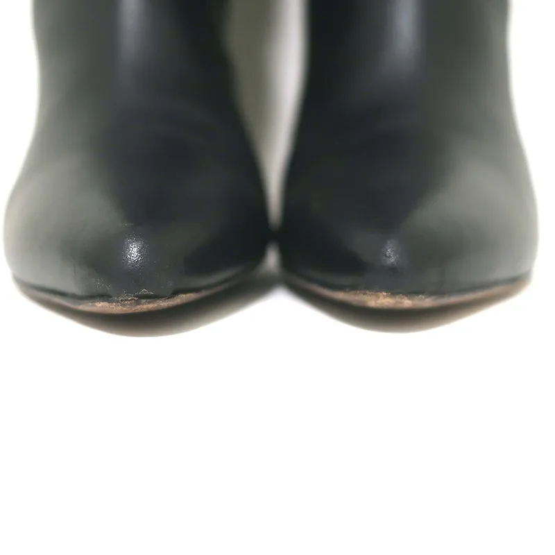 Bottes hautes en cuir ruché IRO noires taille 37