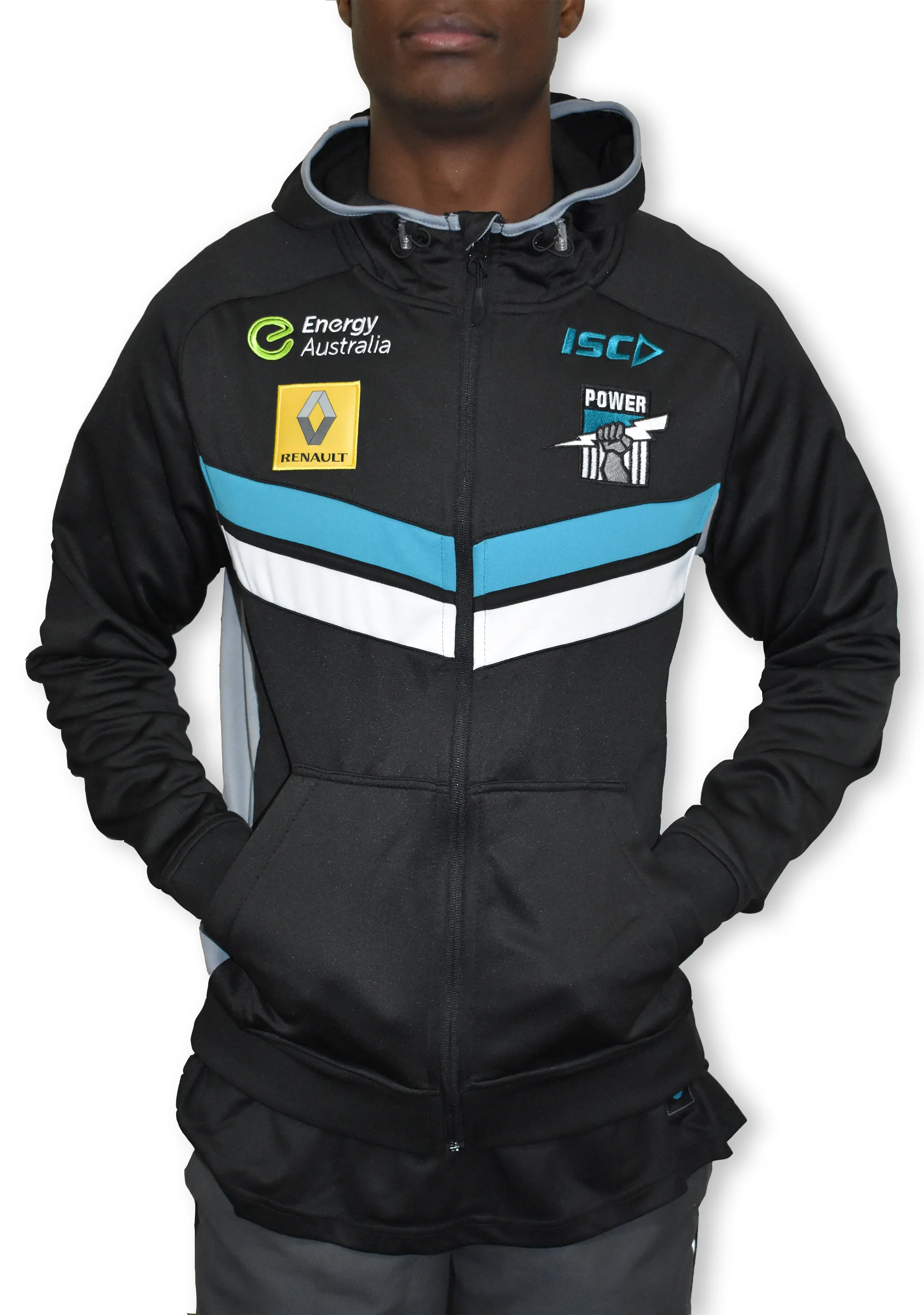 ISC Port Adelaide Power Sweat à capuche technique pour hommes <br> 7PA5THD1A
