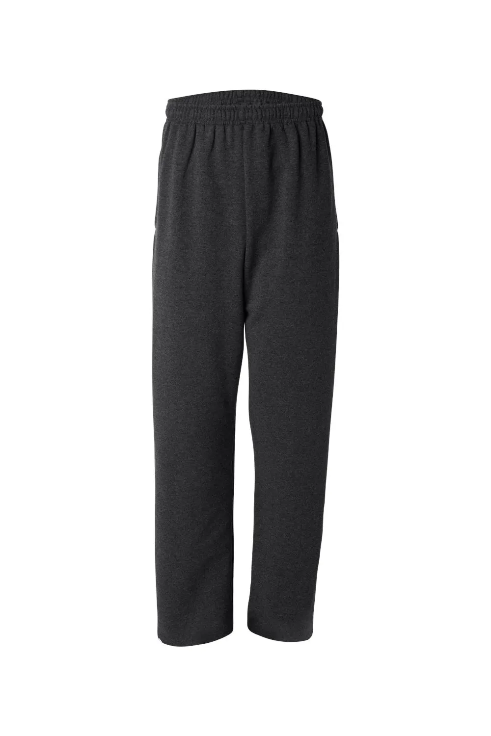 Pantalon de survêtement résistant aux boules de pilules Jerzees pour hommes avec poches et bas ouvert - Noir chiné