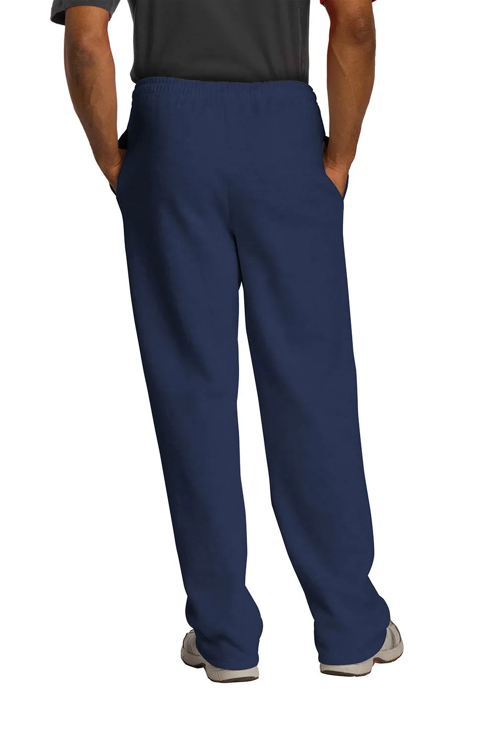 Pantalon de survêtement Jerzees pour hommes en polaire NuBlend résistante aux boules de pillage avec poches et bas ouvert - Bleu marine