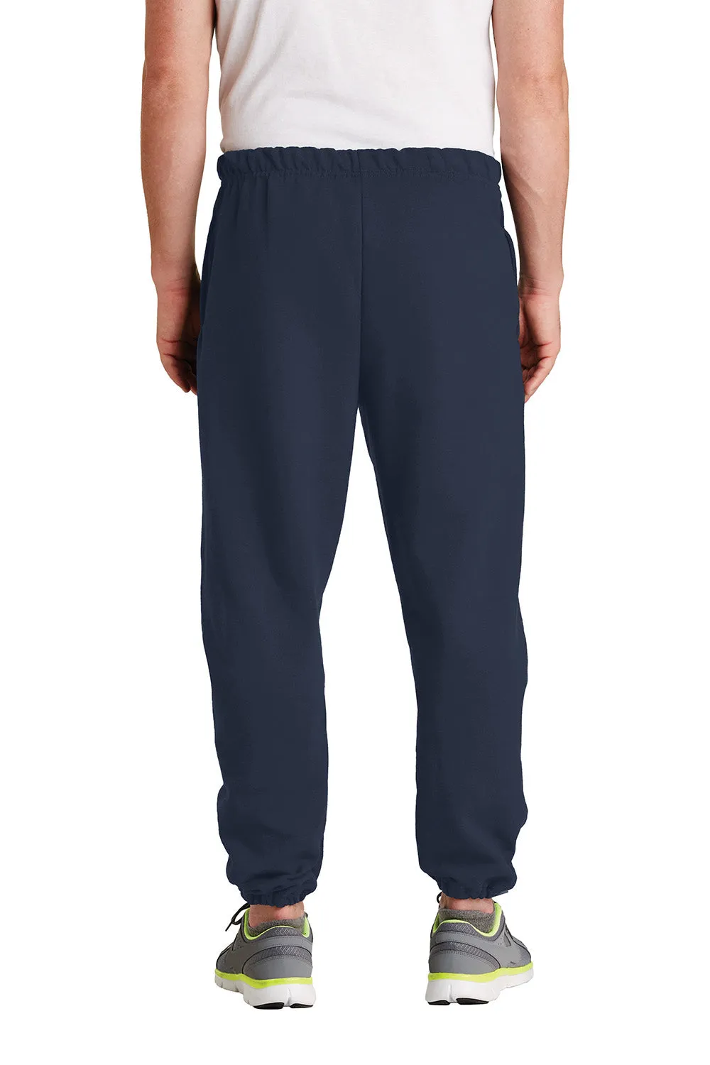 Pantalon de survêtement pour hommes Jerzees Super Sweats NuBlend résistant aux boules de pilou avec poches - Bleu marine
