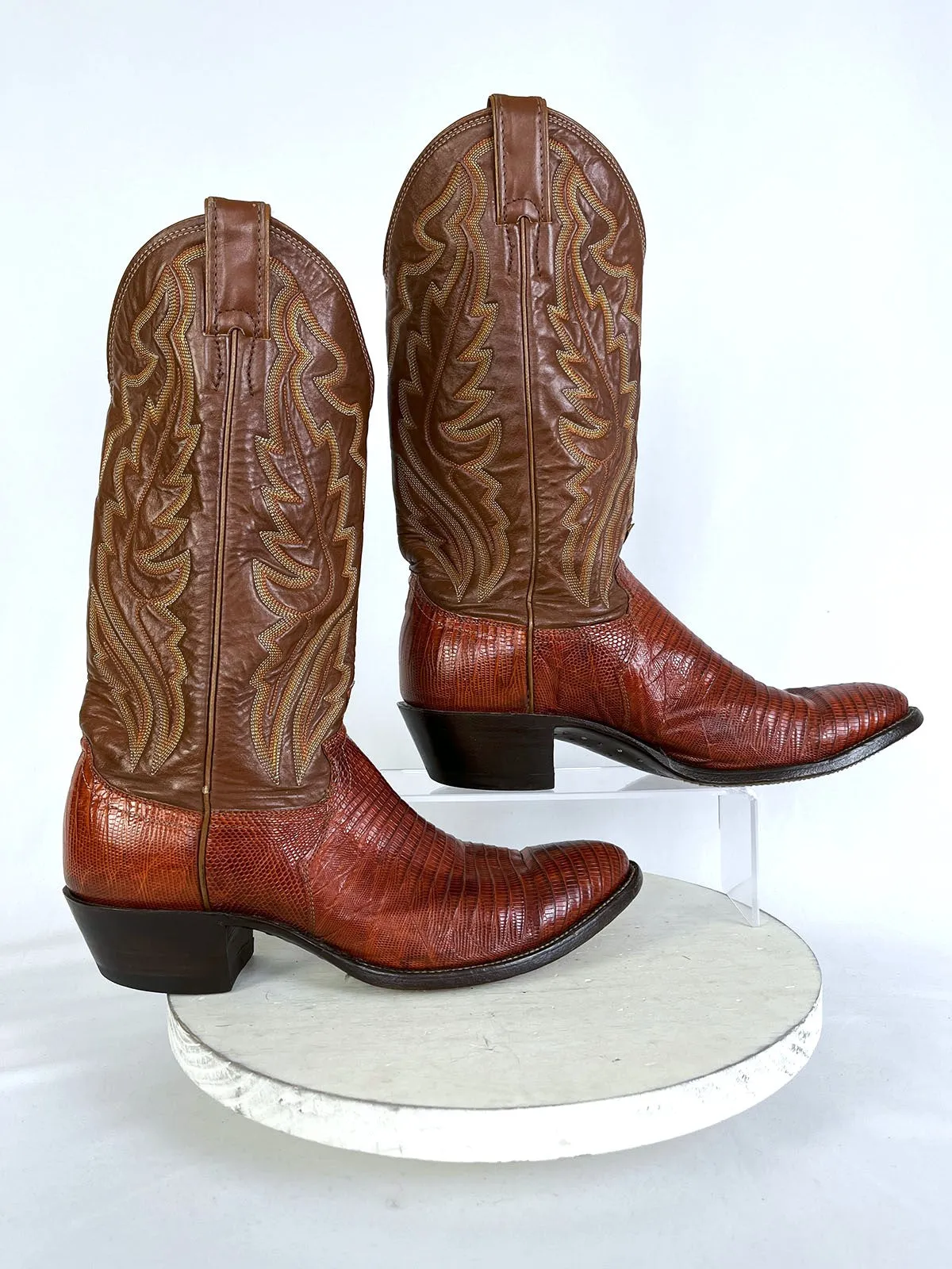 Bottes de cowboy Justin Taille (M) 8,5 / (F) 10 Orange brûlé et marron