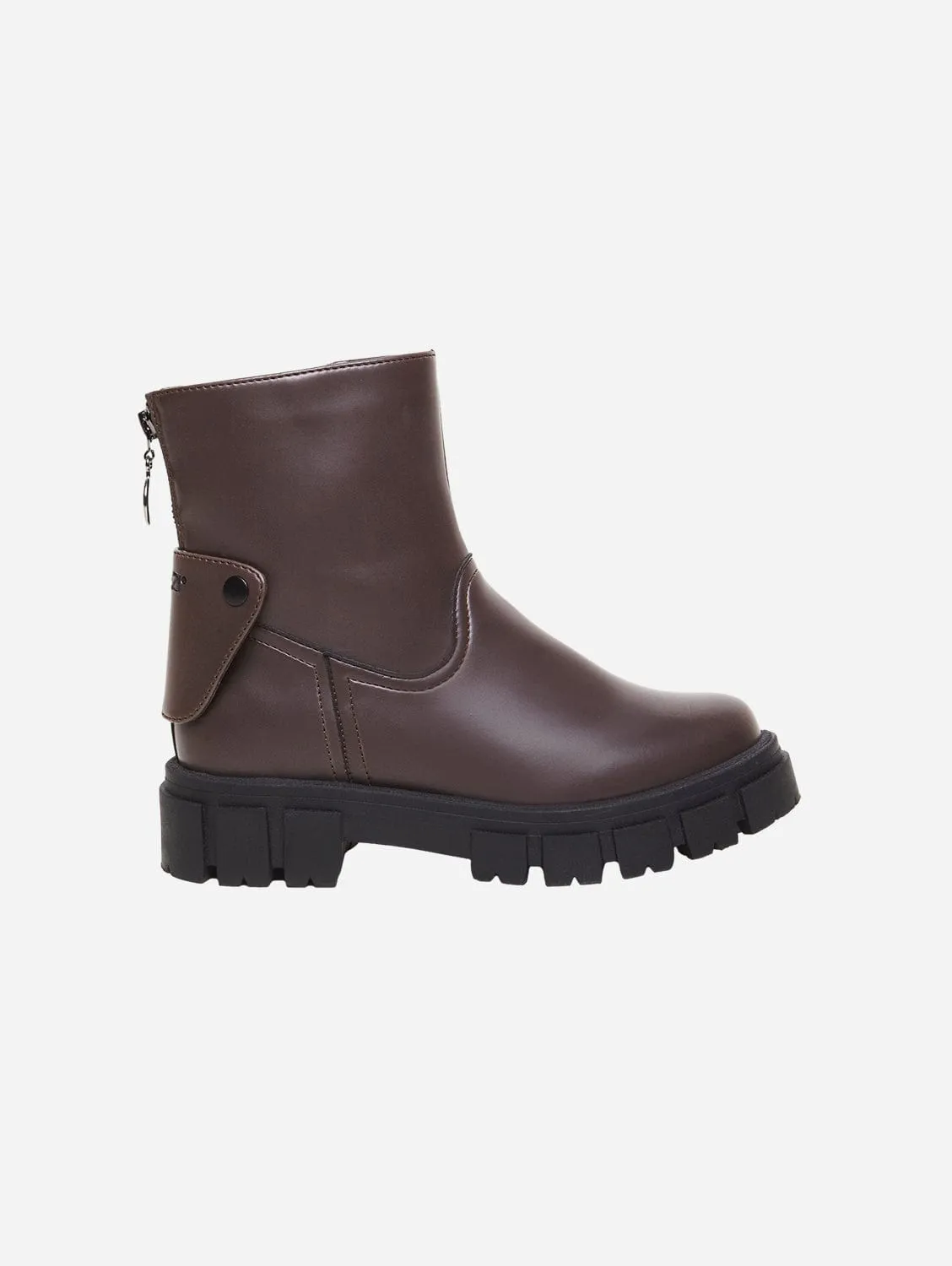 Bottes en cuir végan pomme Kama | Chocolat