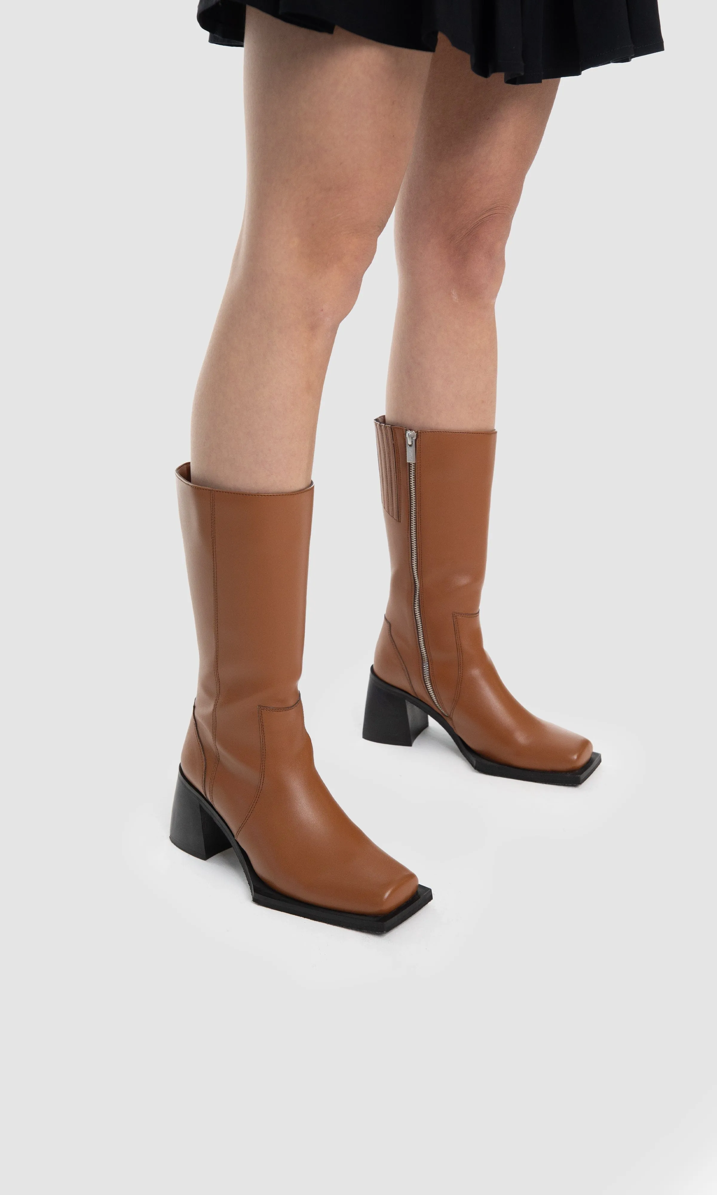 Bottes en similicuir végan pomme Karel X | Gingembre