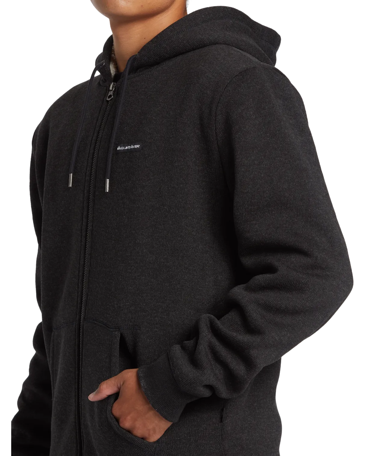 Veste à capuche Keller Zip Sherpa en noir chiné