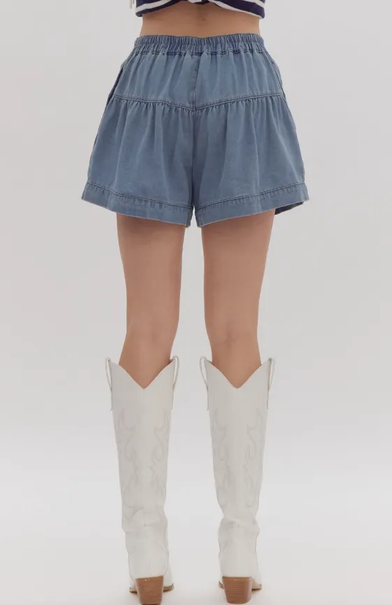 Short en jean flare à taille haute Kelsey
