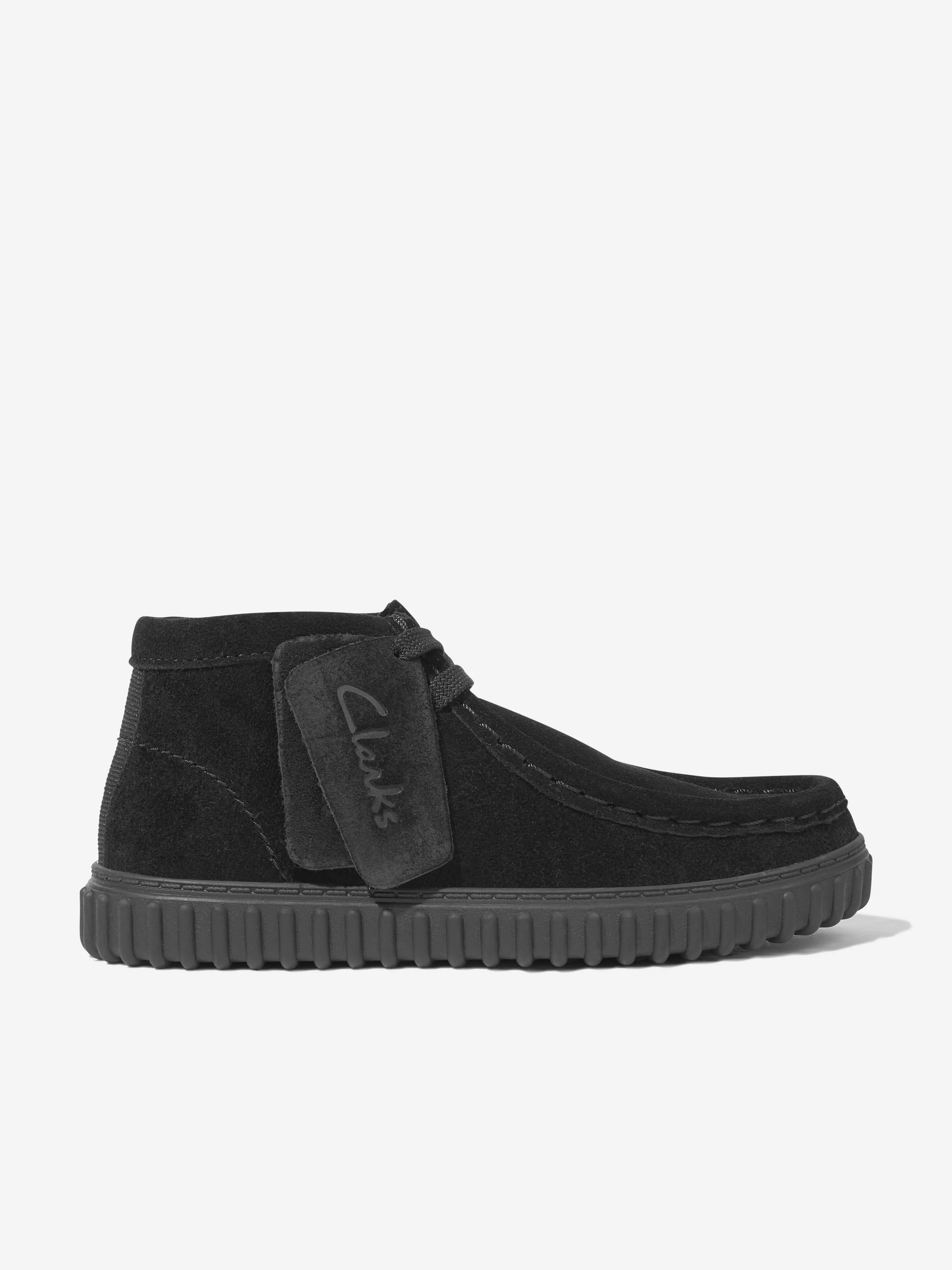 Bottes Tor Hill en daim pour enfants en noir