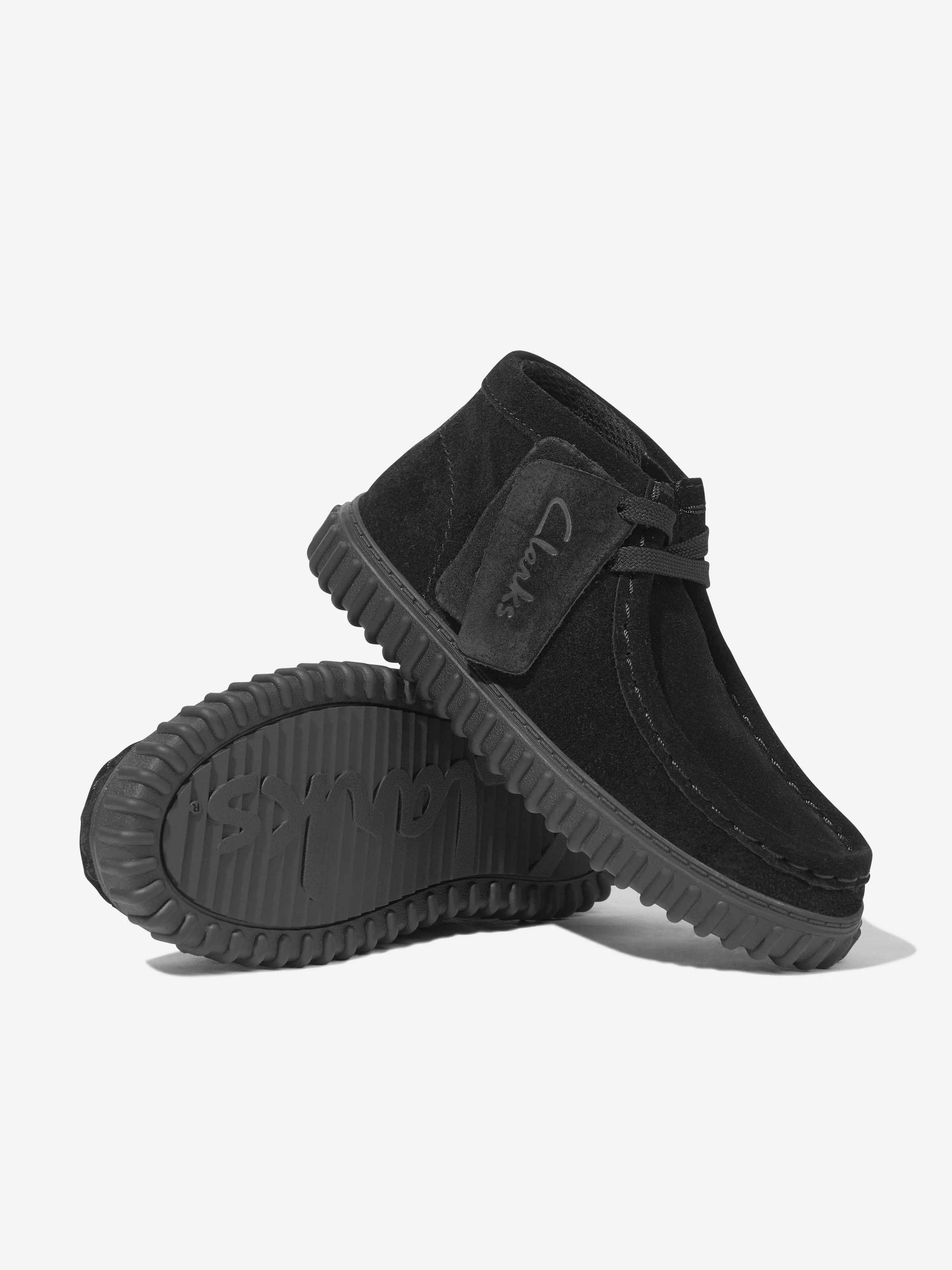 Bottes Tor Hill en daim pour enfants en noir