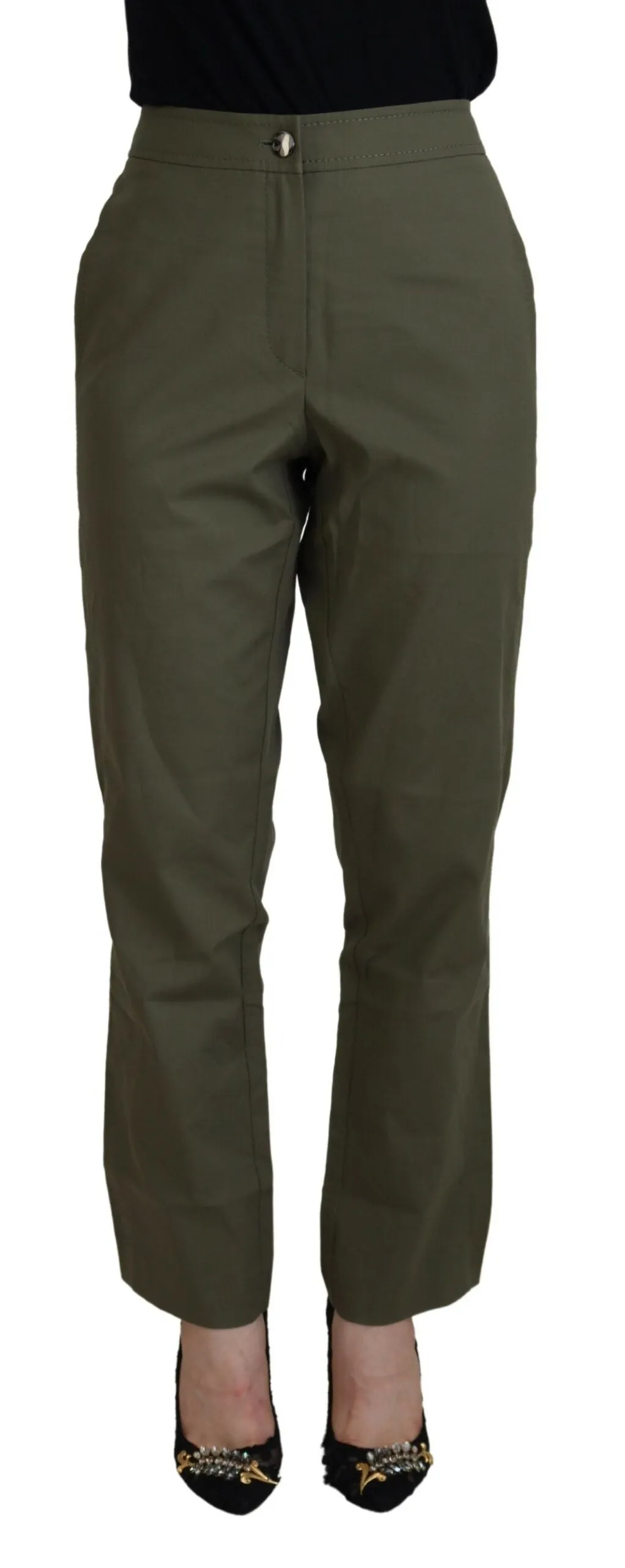 LAUREL Pantalon Femme Coton Haute Taille à Bande