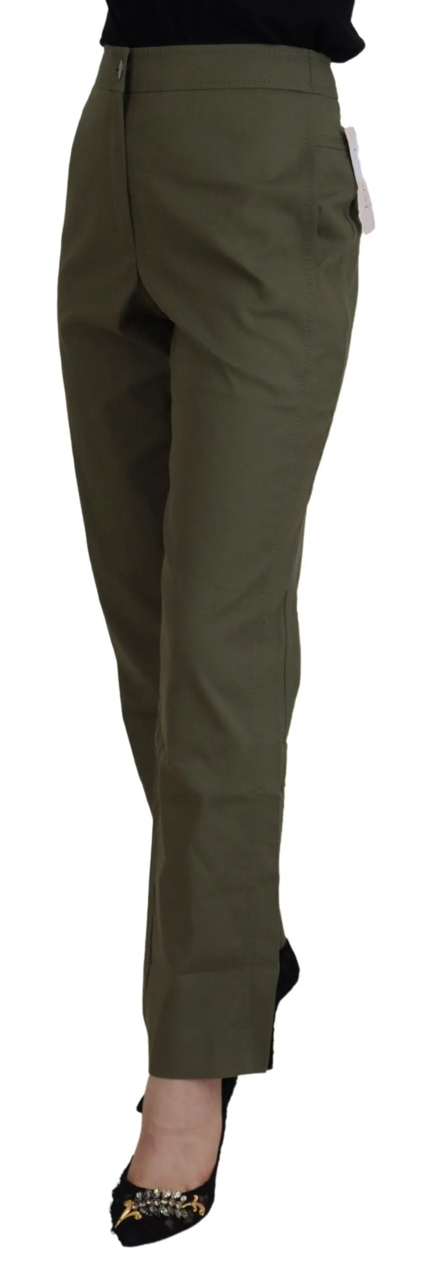LAUREL Pantalon Femme Coton Haute Taille à Bande
