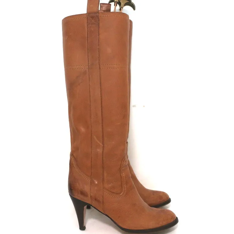 L'Autre Chose Bottes hautes en cuir caramel taille 37