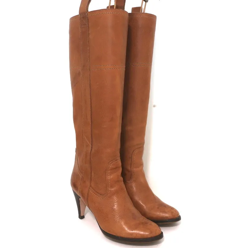 L'Autre Chose Bottes hautes en cuir caramel taille 37