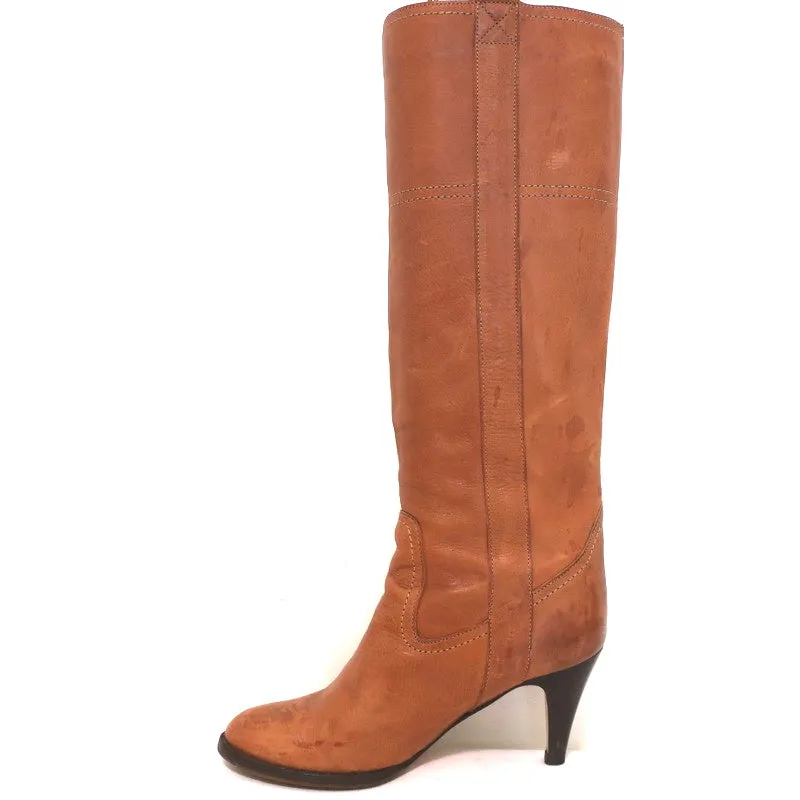 L'Autre Chose Bottes hautes en cuir caramel taille 37