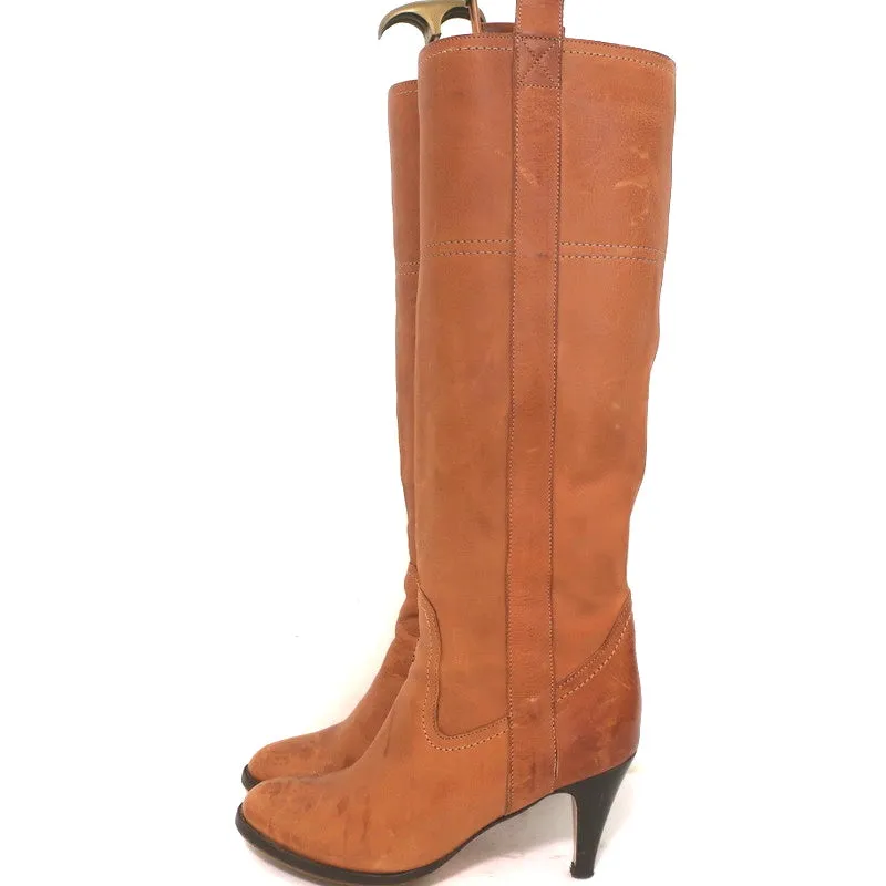 L'Autre Chose Bottes hautes en cuir caramel taille 37