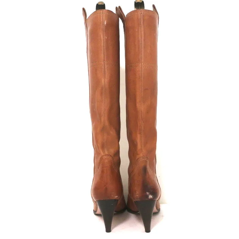 L'Autre Chose Bottes hautes en cuir caramel taille 37