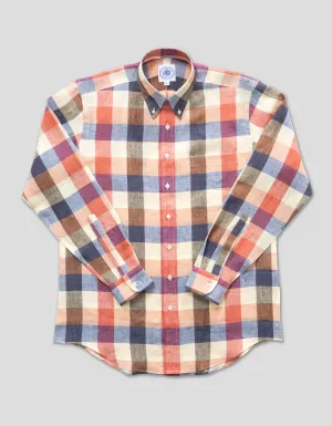LINEN CHECK LONG SLEEVE SHIRT - MULTI