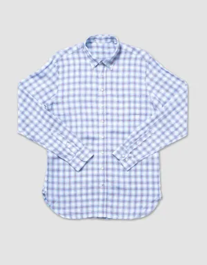 LINEN LONG SLEEVE SHIRT - WHITE/BLUE/RED MULTI PANE