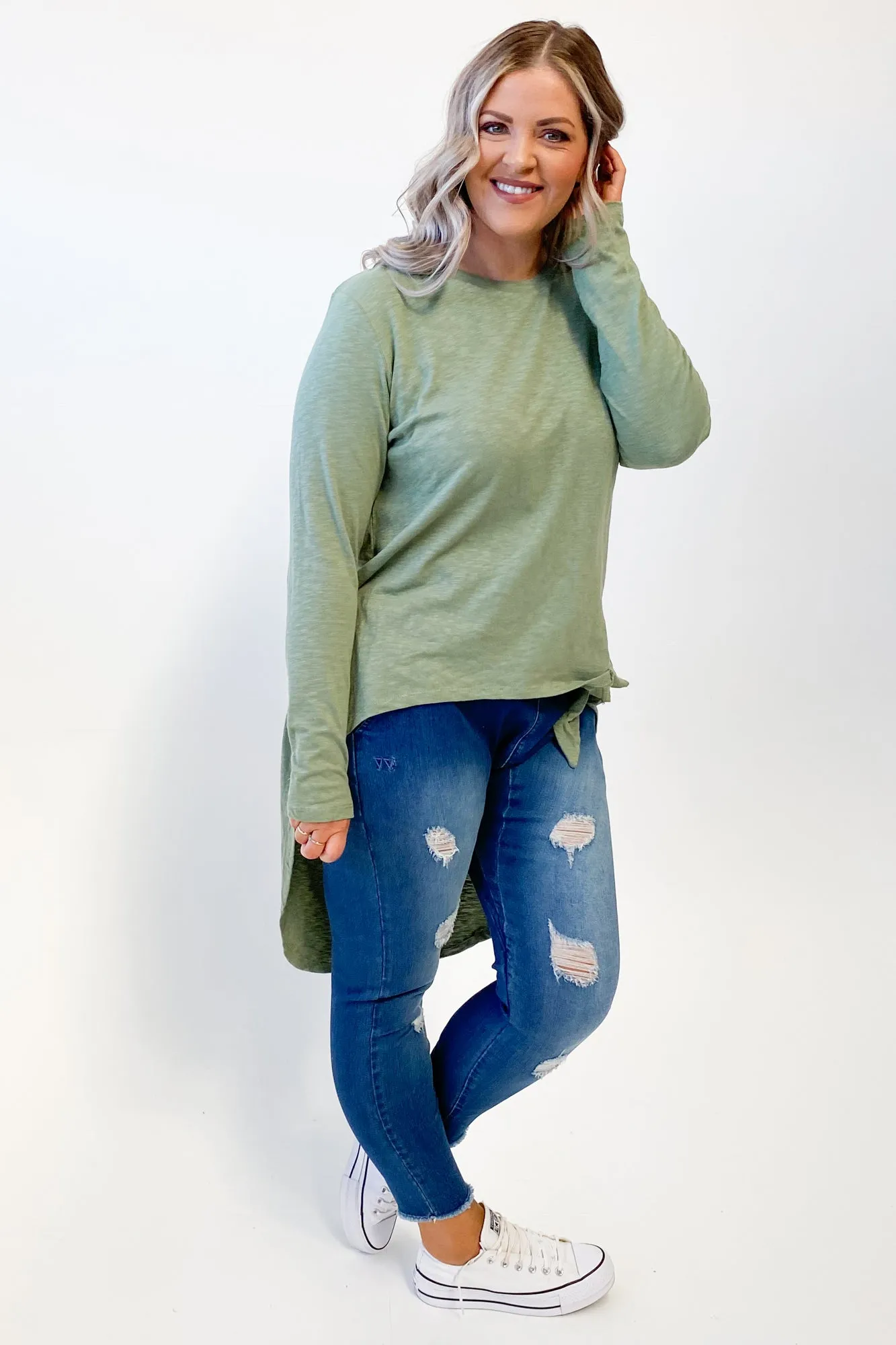 Petit mensonge Michelle T-shirt à queue Ls Vert